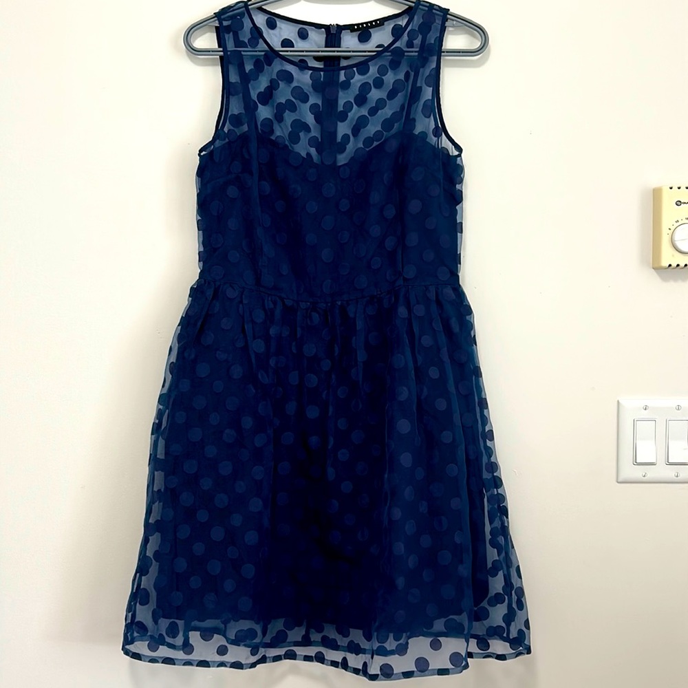 SISLEY elegant dark blue/ purple dress 👗 excellent condition